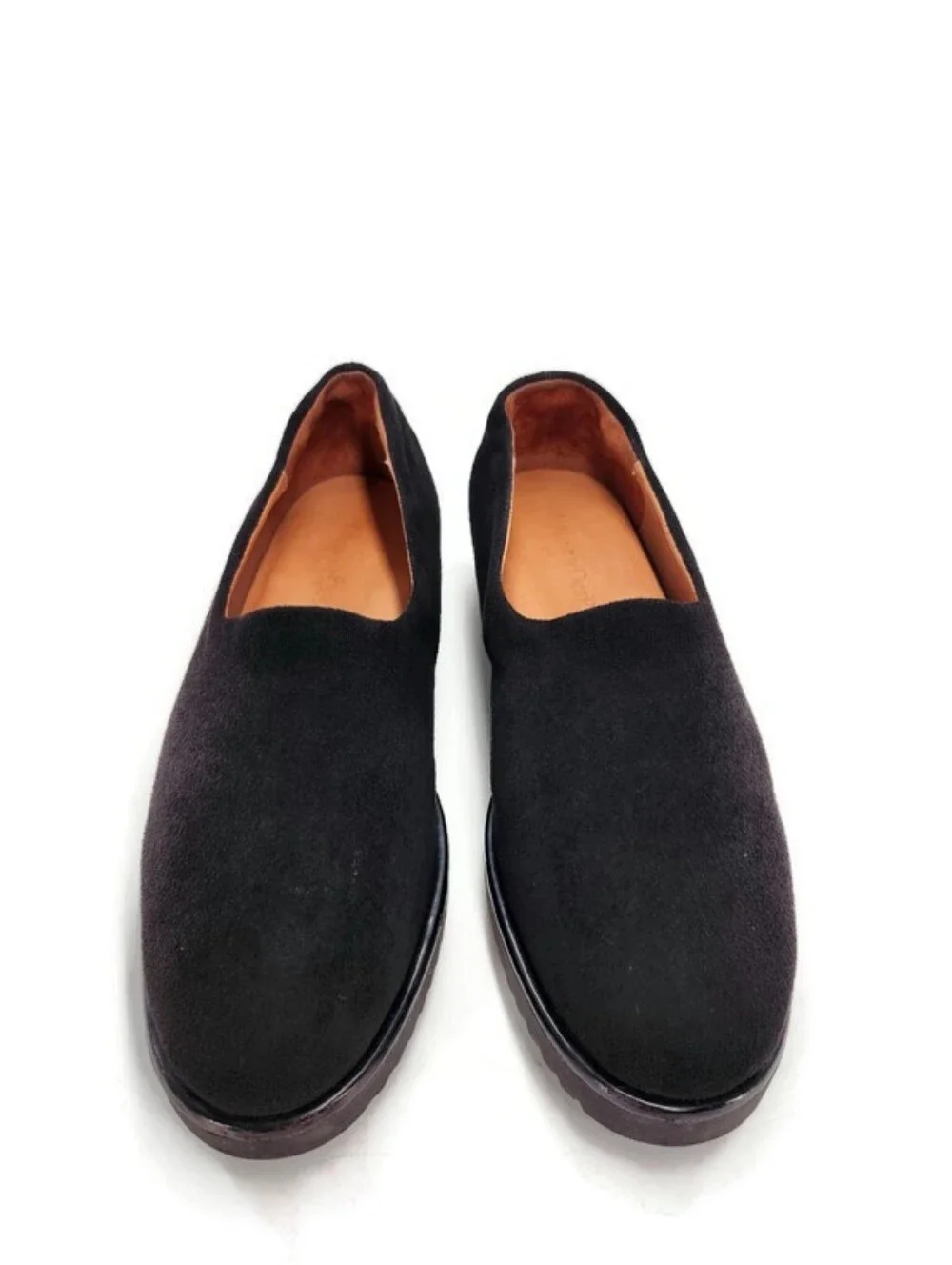 L'Amour Des Pieds Black Soft Vegan Suede Round Toe Slip On Flat Comfort Loafers
